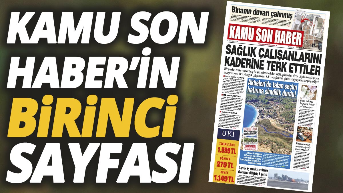 Kamu Son Haber'in birinci sayfası