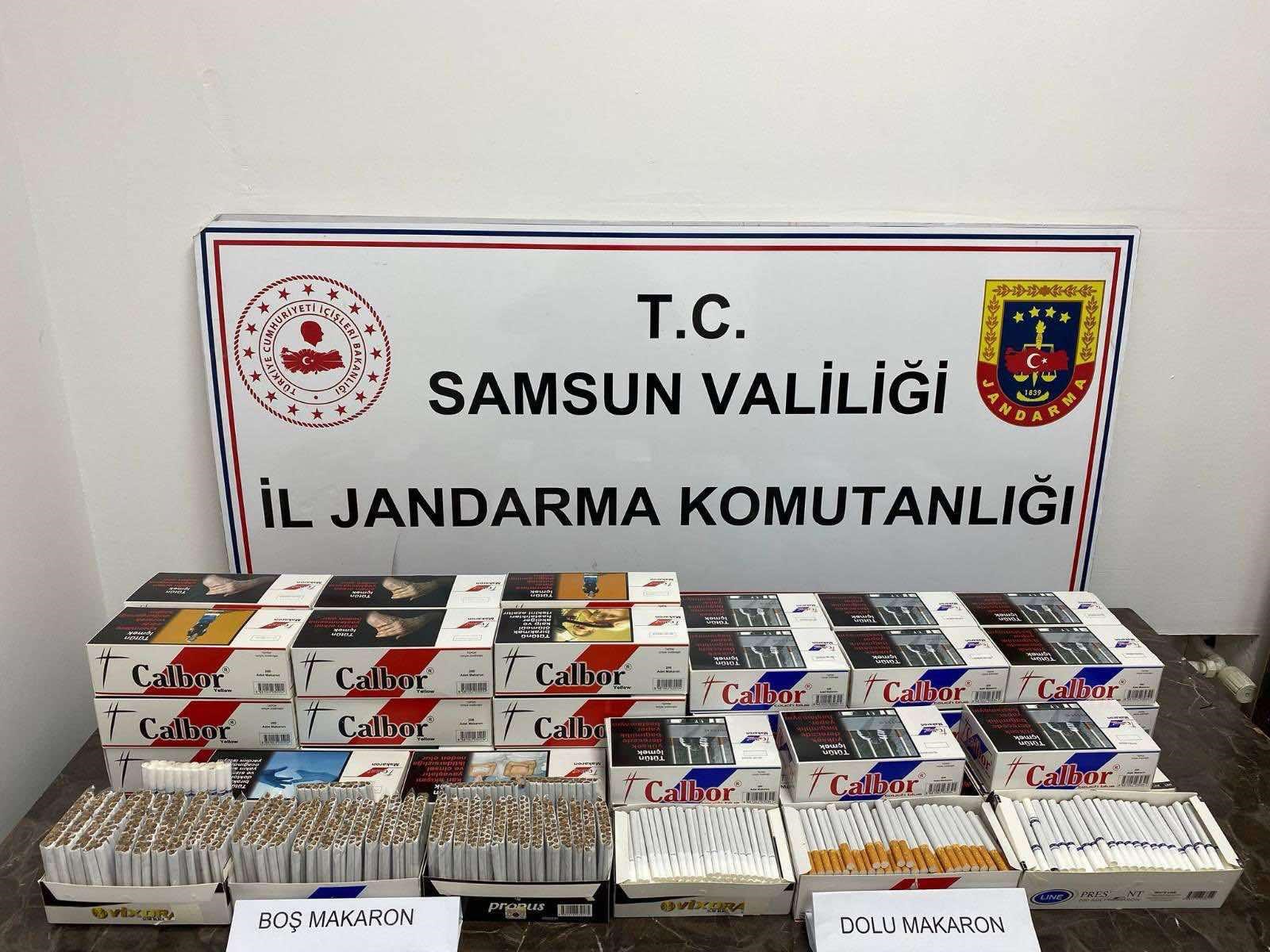 Samsun'da jandarmadan kaçak tütün satıcılarına baskın