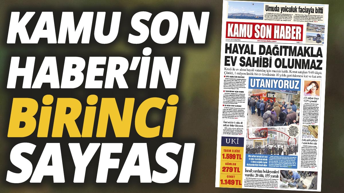 Kamu Son Haber'in birinci sayfası