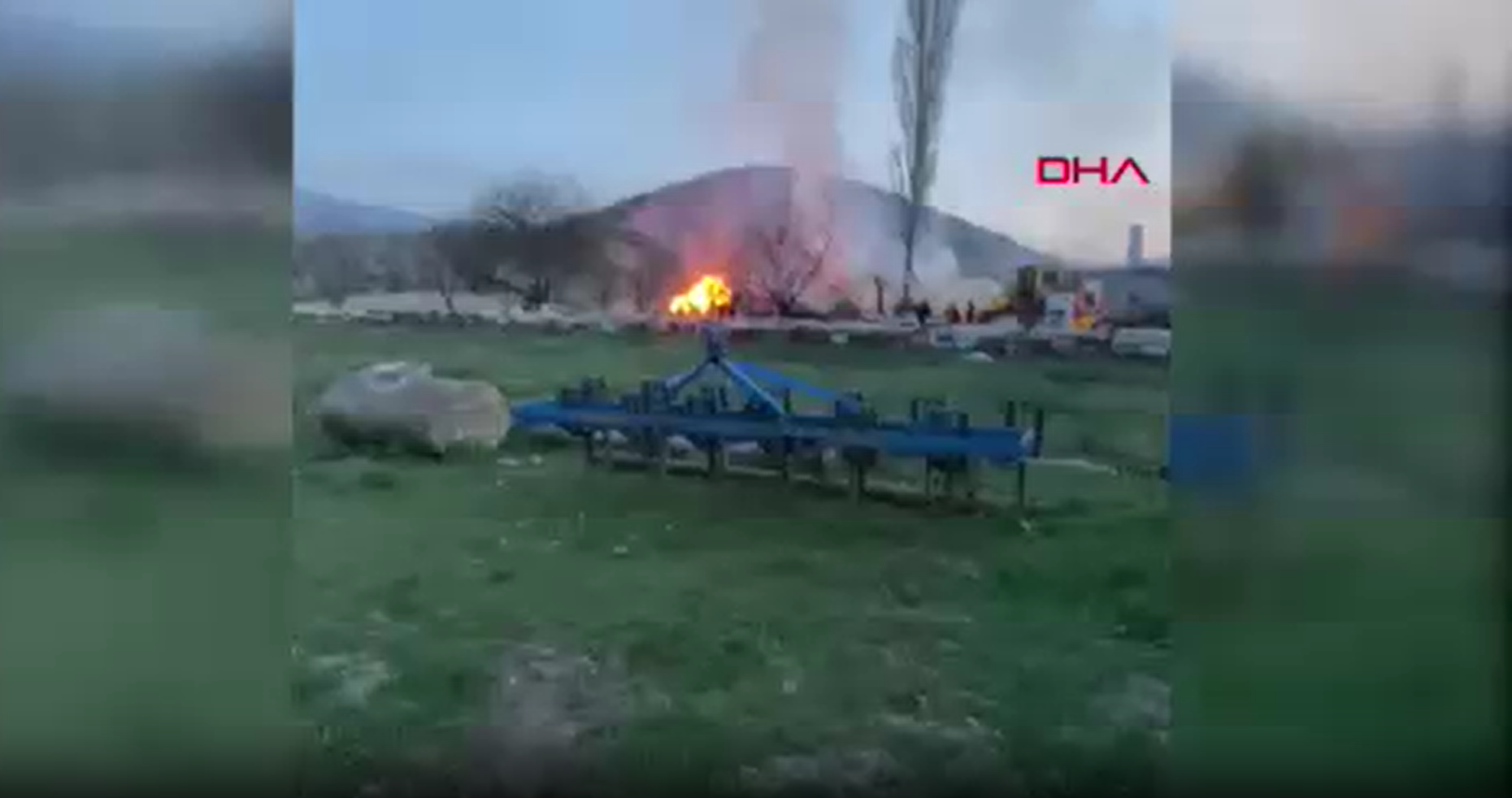 Çankırı'da ahır yangını '21 büyükbaş telef oldu