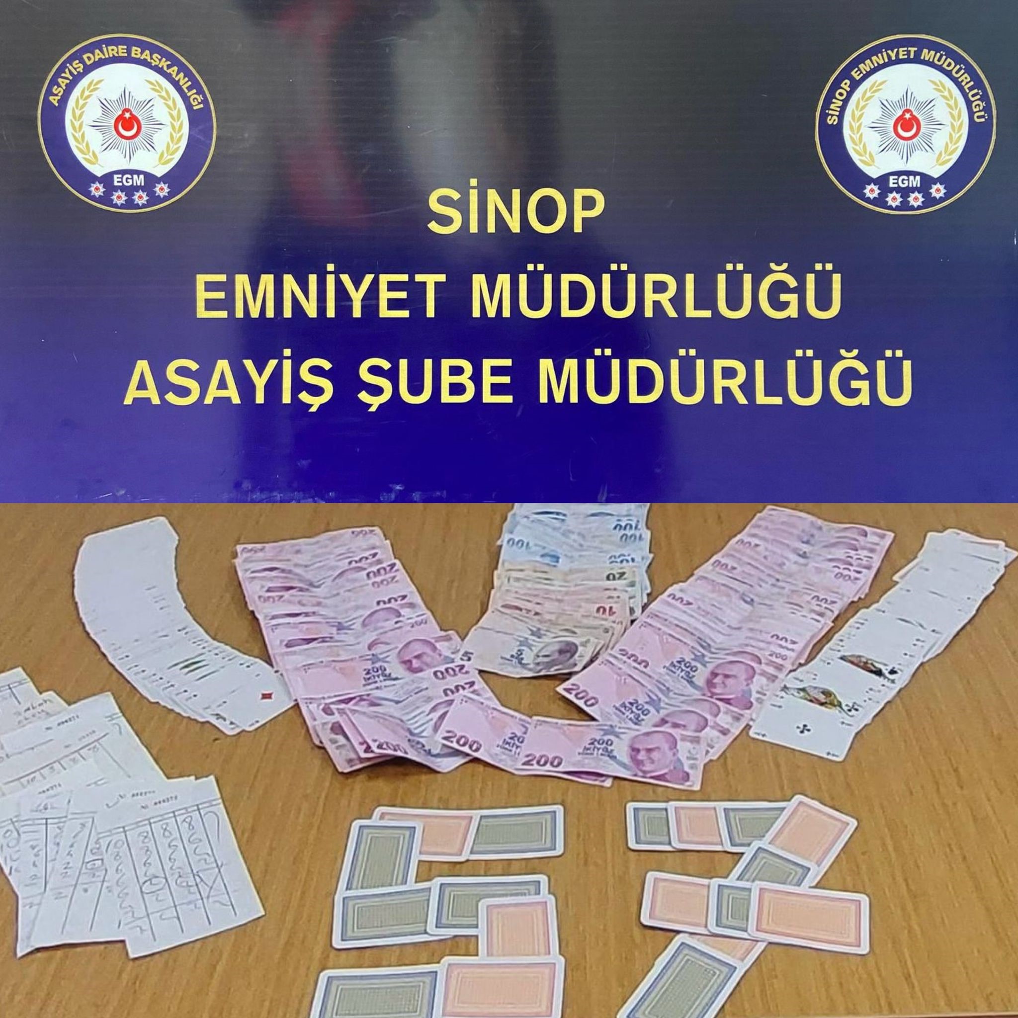 Sinop Türkeli'de kumar baskını