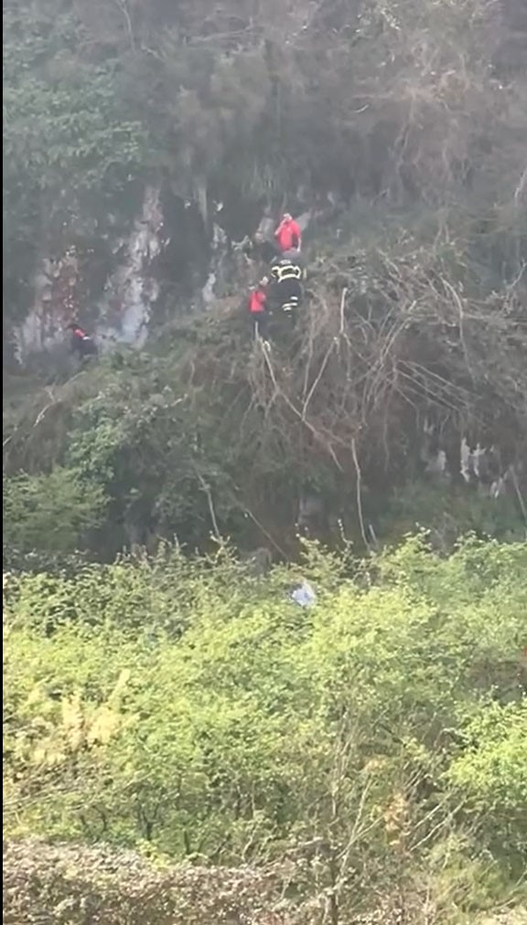 Ağaç keserken dengesini kaybeden kişi uçuruma yuvarlandı
