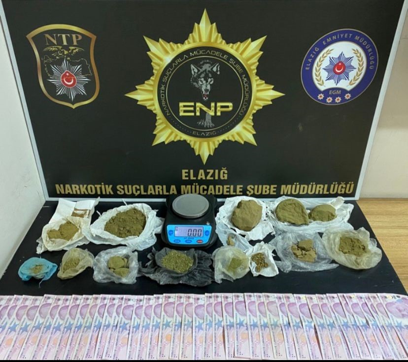 Elazığ’da uyuşturucu ele geçirildi: 3 tutuklama