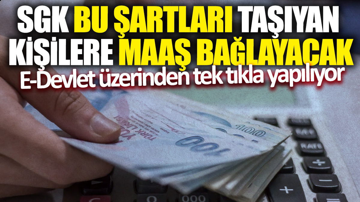 SGK bu kişilere maaş bağlayacak! E-Devlet üzerinden tek tıkla yapılıyor