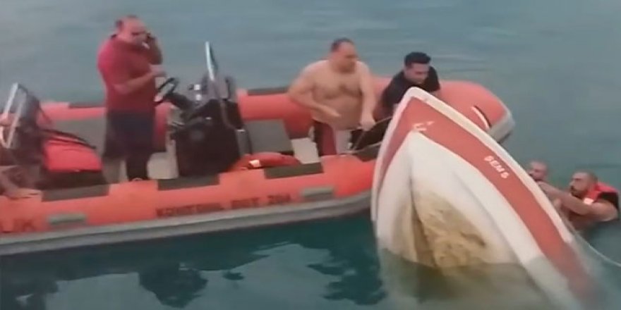 Alabora olan kayıktaki 4 kişi kurtarıldı