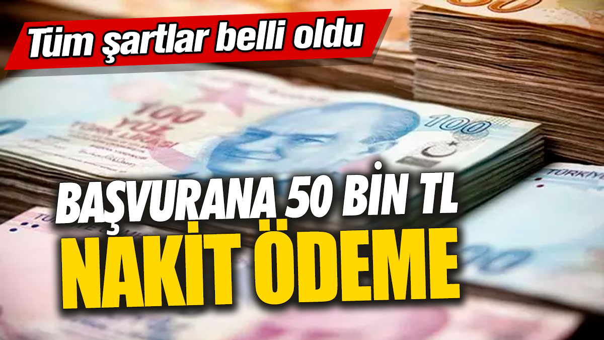 Başvurana 50 bin TL nakit ödeme! Tüm şartlar belli oldu