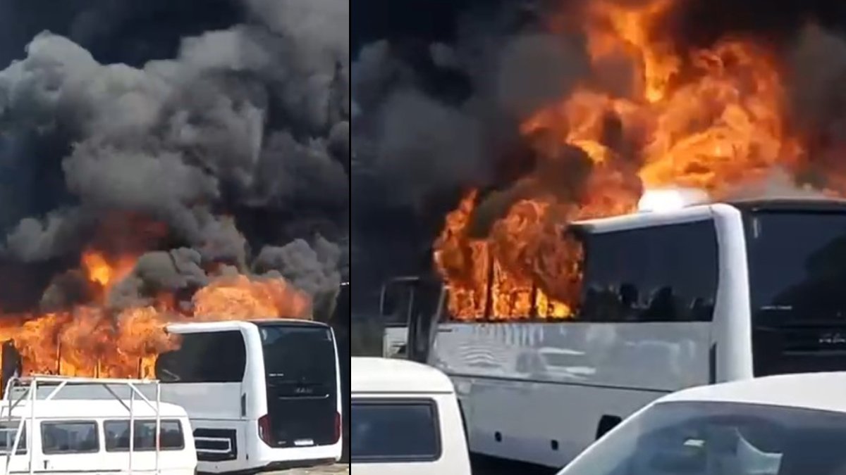 Antalya'da otobüs küle döndü