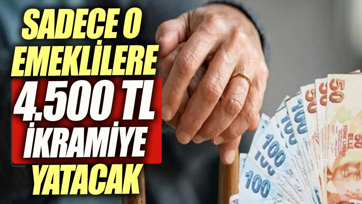 Sadece o emeklilere 4.500 TL ikramiye yatacak