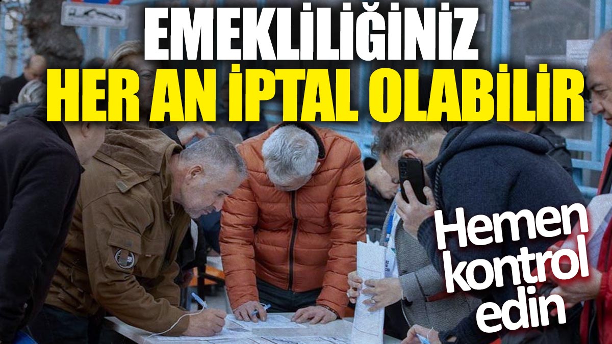 Emekliliğiniz her an iptal olabilir! Hemen kontrol edin