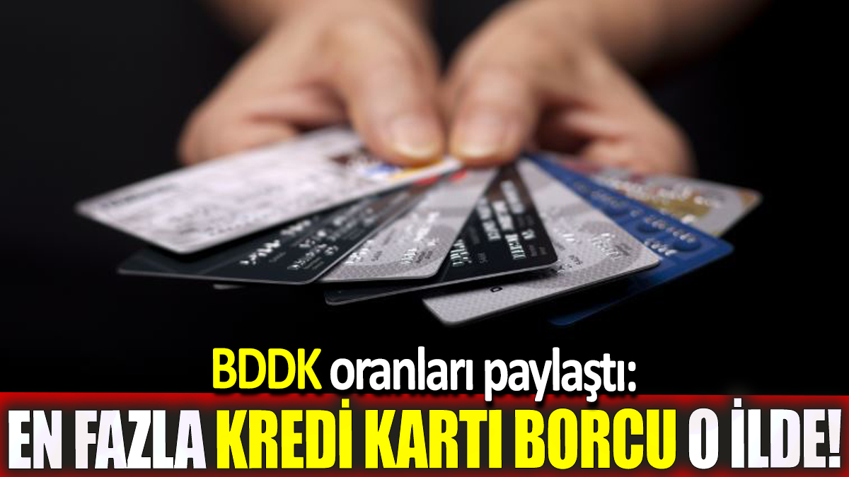 BDDK oranları paylaştı: En fazla kredi kartı borcu o ilde!