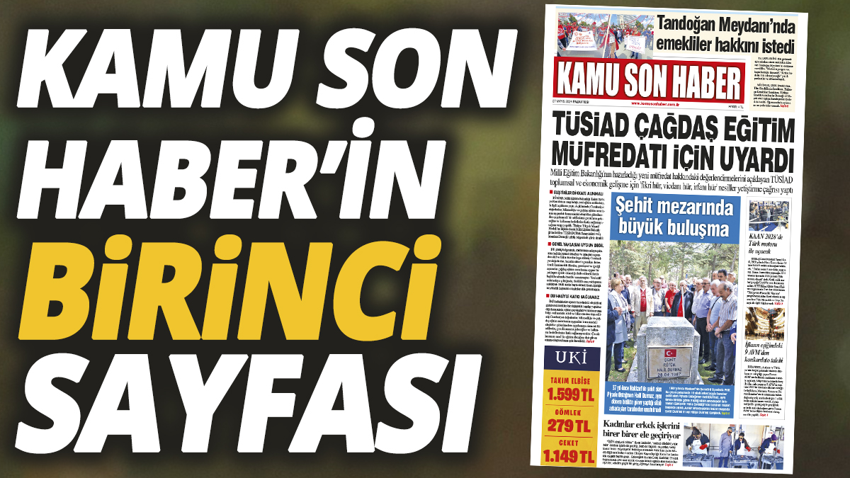 Kamu Son Haber'in birinci sayfası