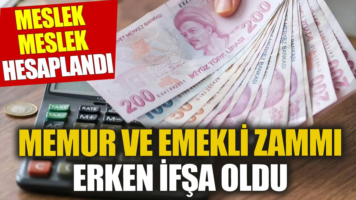 Memur ve emekli zammı erken ifşa oldu: Meslek meslek hesaplandı