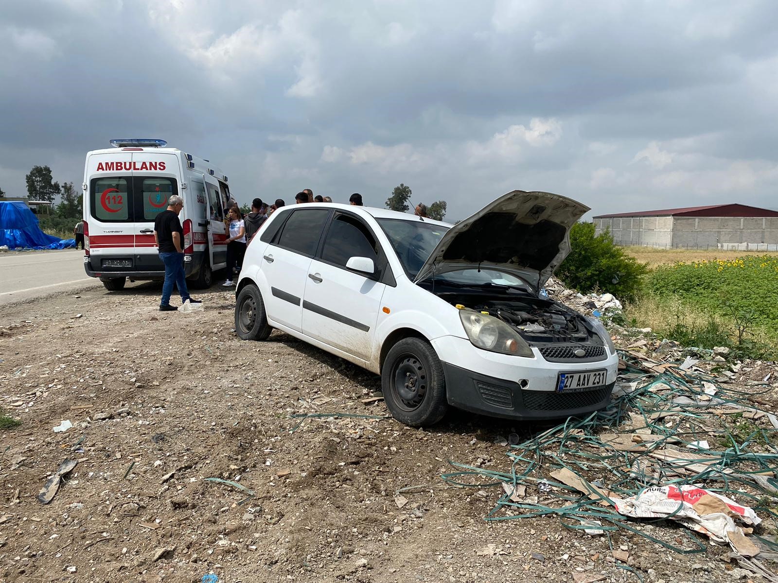 Kontrolden çıkan araç takla attı: 3 yaralı