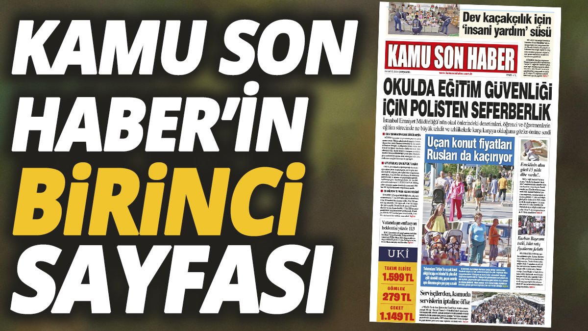 Kamu Son Haber'in birinci sayfası