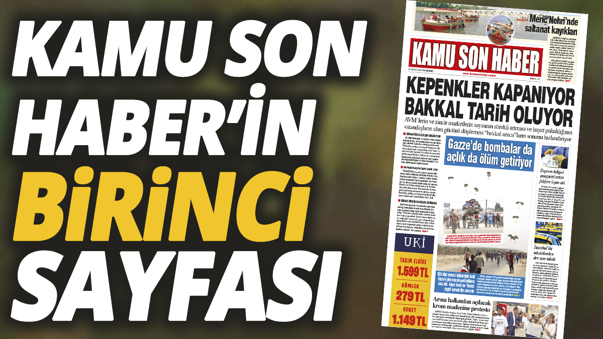 Kamu Son Haber'in birinci sayfası