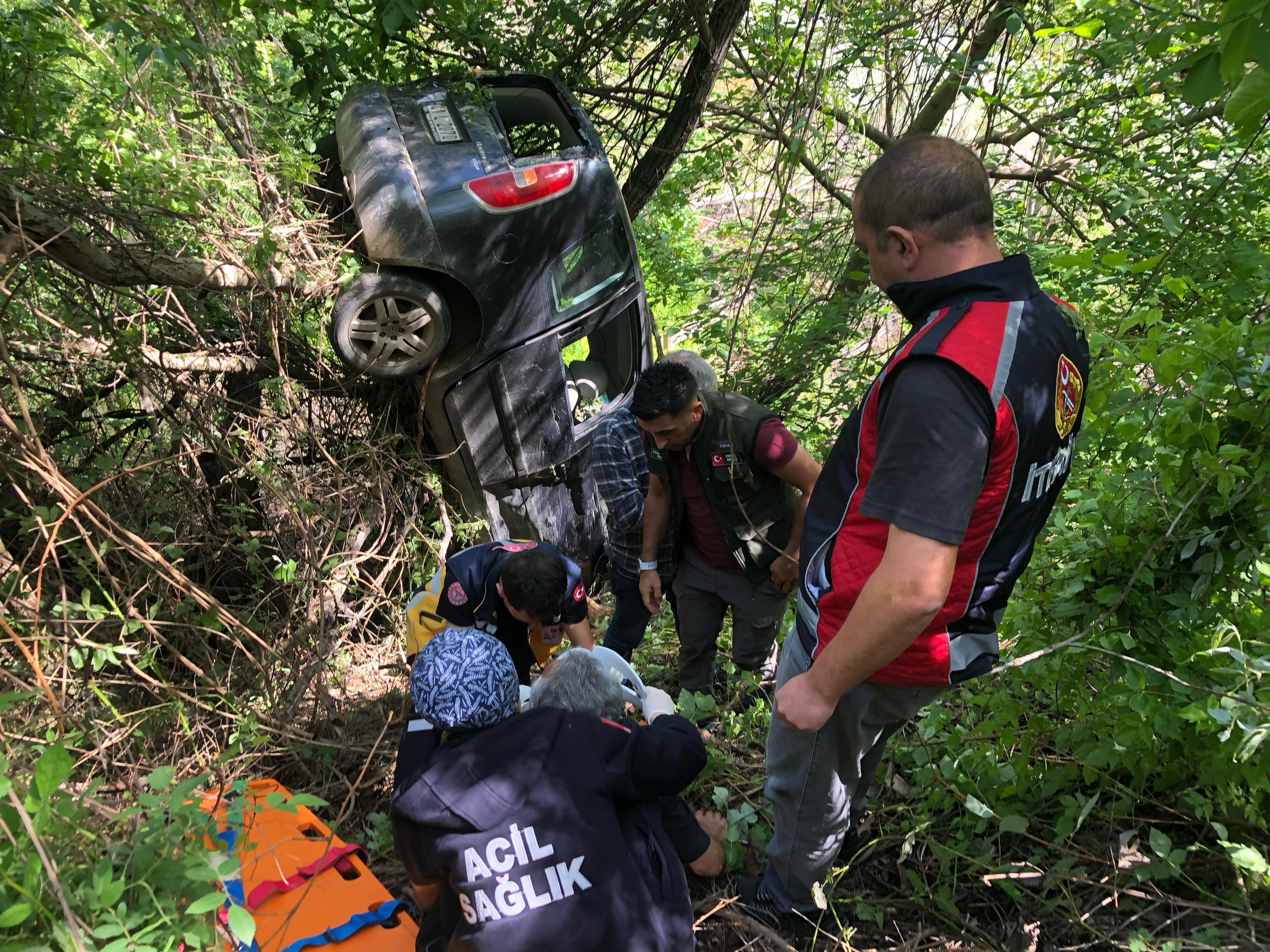 Artvin'de otomobil şarampole devrildi: 2 yaralı