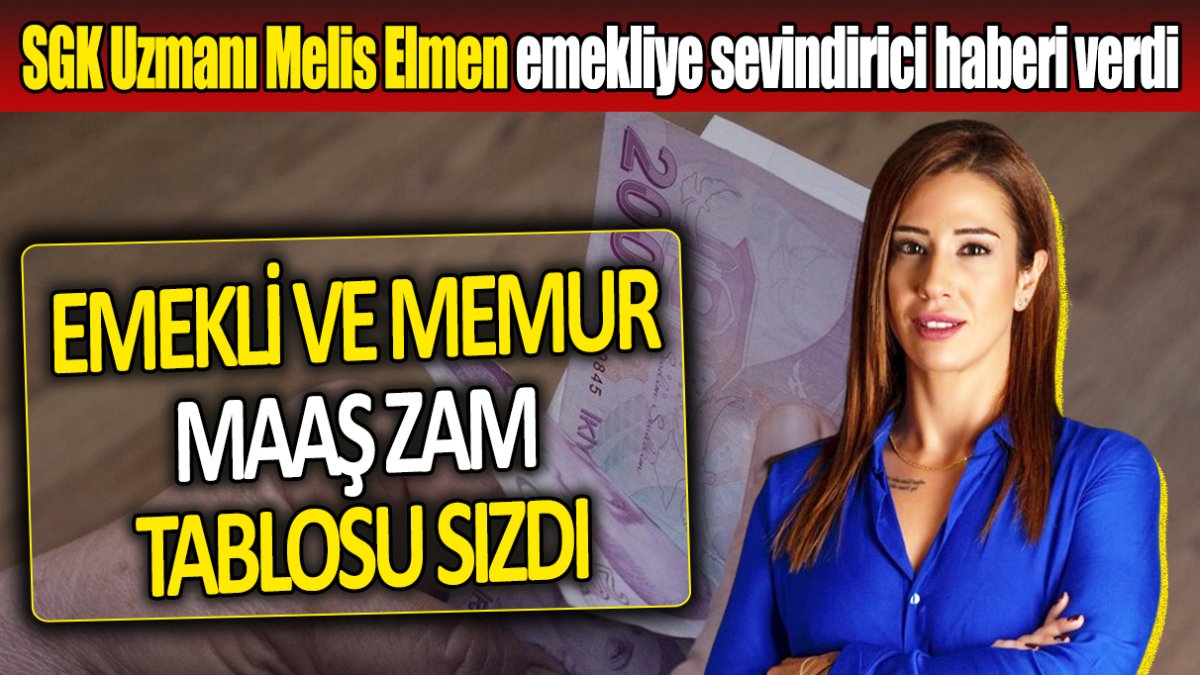 SGK Uzmanı Melis Elmen emekliye sevindirici haberi verdi ‘Emekli ve memur maaş zam tablosu sızdı’