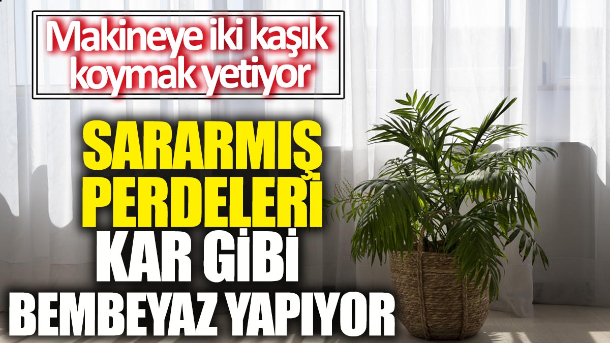 Sararmış perdeleri kar gibi bembeyaz yapıyor! Makineye iki kaşık koymak yetiyor