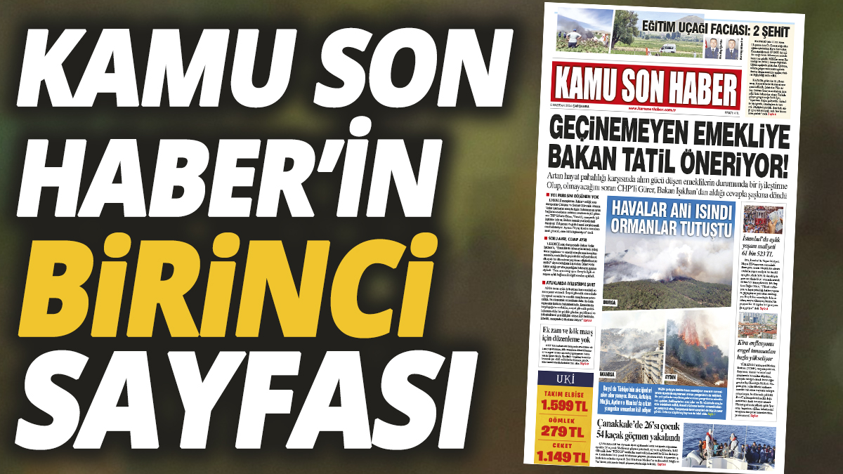 Kamu Son Haber'in birinci sayfası