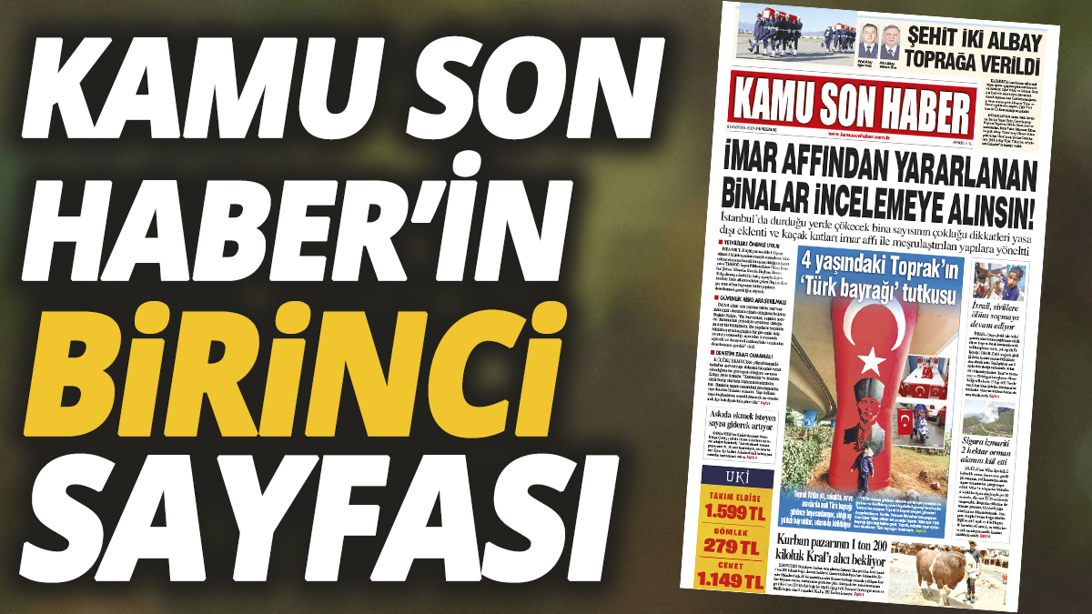 Kamu Son Haber'in birinci sayfası