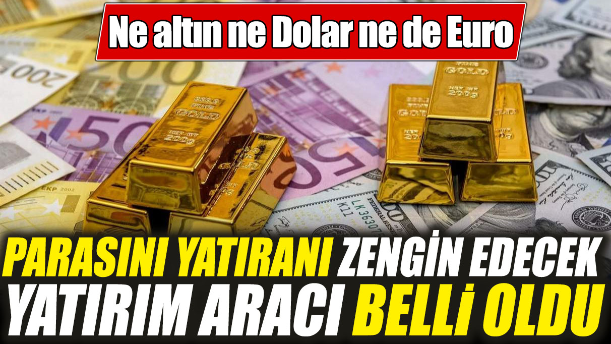 Ne altın ne Dolar ne de Euro! Parasını yatıranı zengin edecek yatırım aracı belli oldu