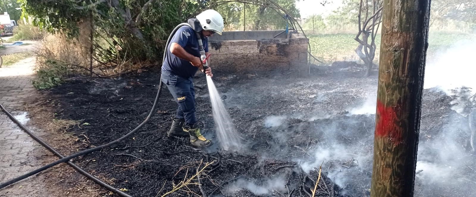 Hatay'da bahçe alev alev yandı