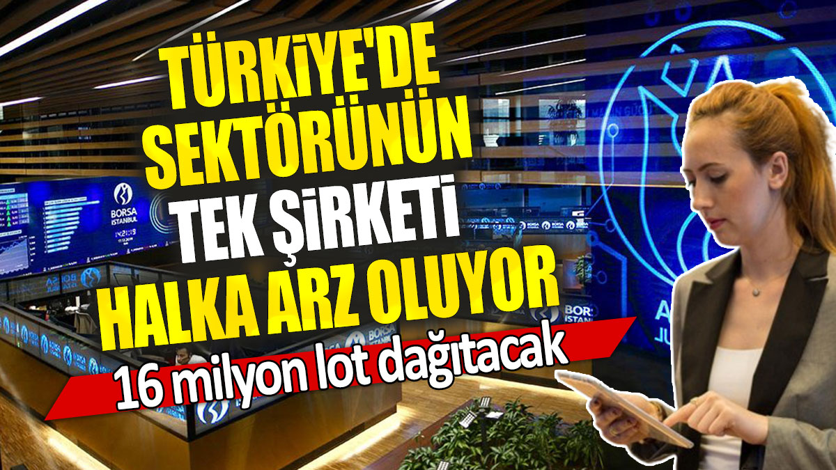 Türkiye'de sektörünün tek şirketi şirketi halka arz oluyor: 16 milyon lot dağıtacak