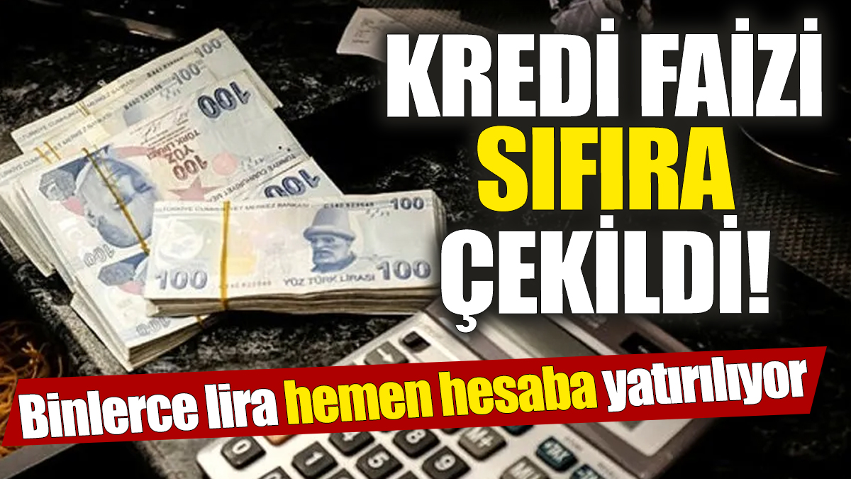 Kredi faizi sıfıra çekildi! Binlerce lira hemen hesaba yatırılıyor