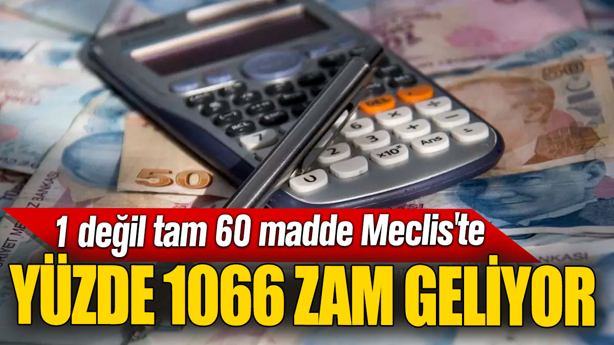 Yüzde 1066 zam geliyor! 1 değil tam 60 madde Meclis'te