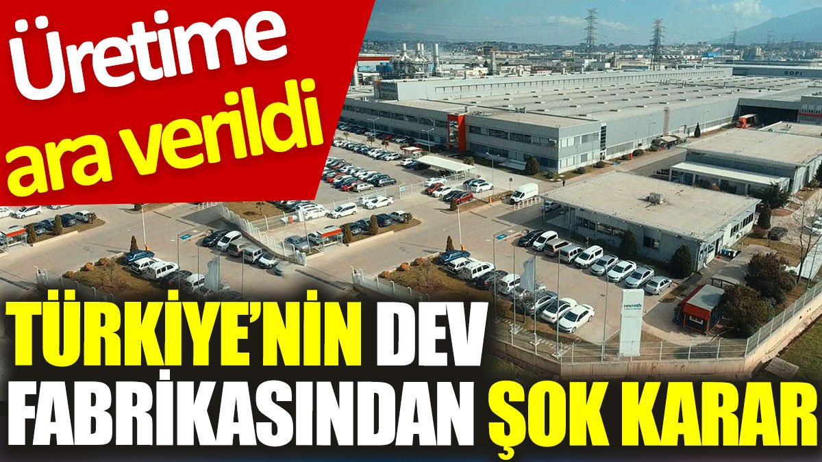 Türkiye'nin dev fabrikasından şok karar: Üretime ara verildi