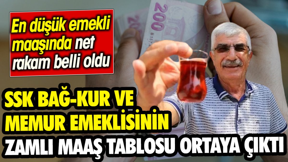 SSK Bağ-Kur ve memur emeklisinin zamlı maaş tablosu ortaya çıktı! En düşük emekli maaşında net rakam belli oldu