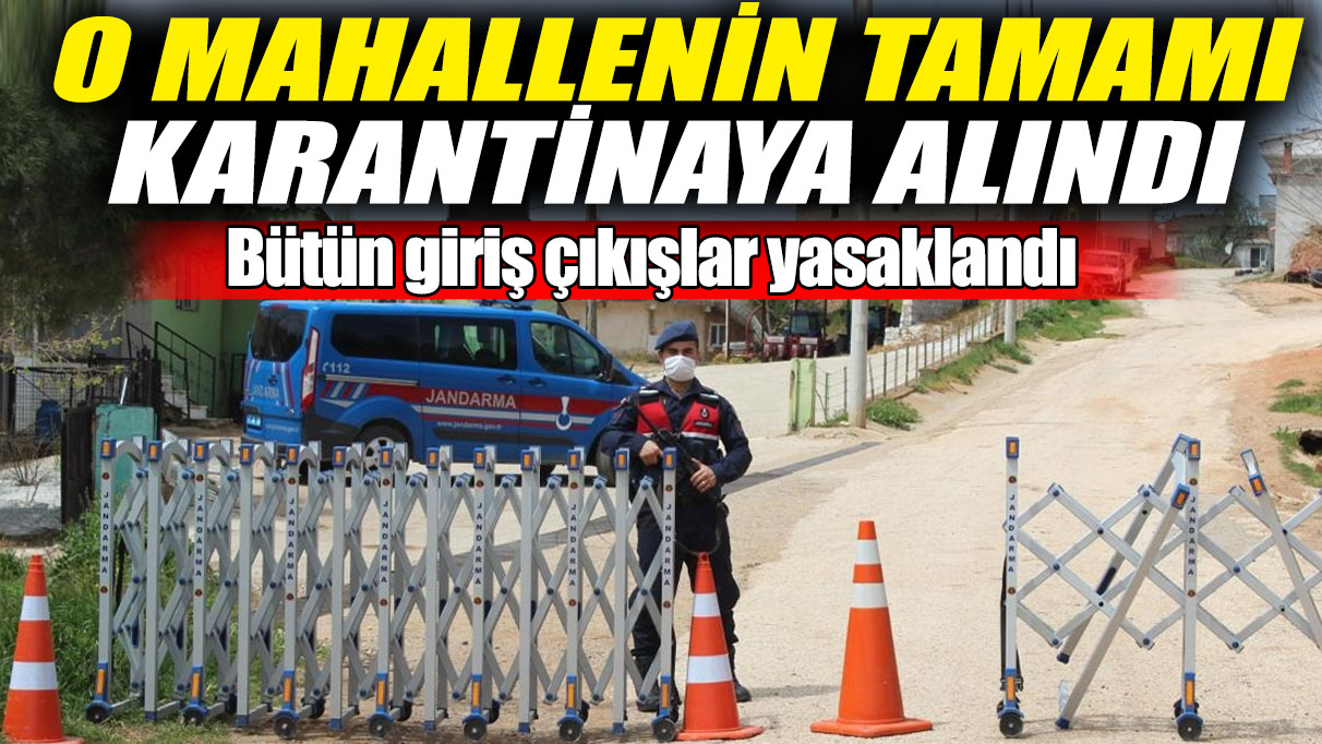 O mahallenin tamamı karantinaya alındı! Bütün giriş çıkışlar yasaklandı