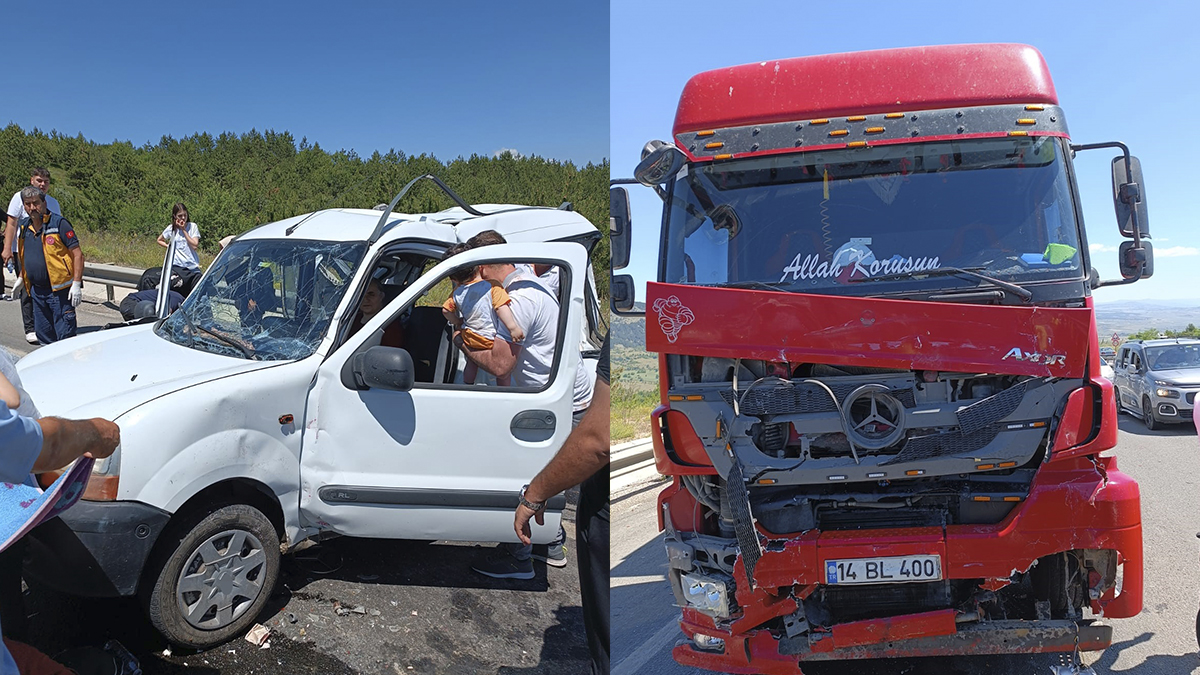 Karabük'te kamyon ile hafif ticari araç çarpıştı