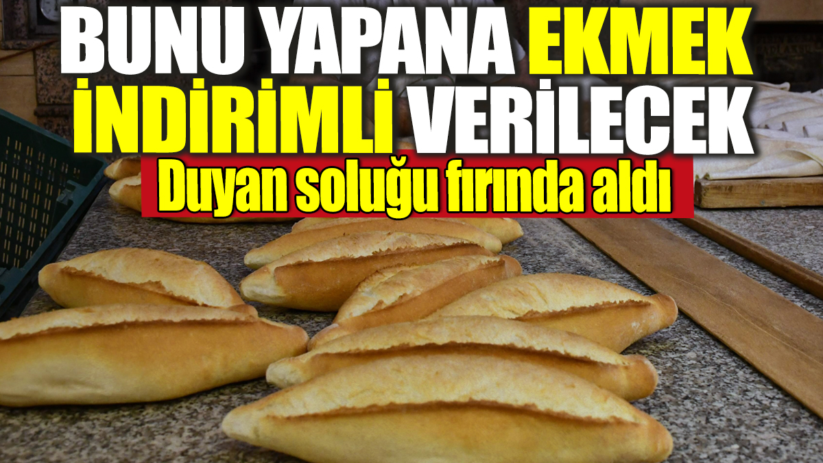 Bunu yapana ekmek indirimli verilecek! Duyan soluğu fırında aldı