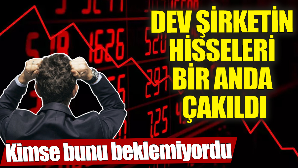 Dev şirketin hisseleri bir anda çakıldı ‘Kimse bunu beklemiyordu’ Yatırımcılar şokta