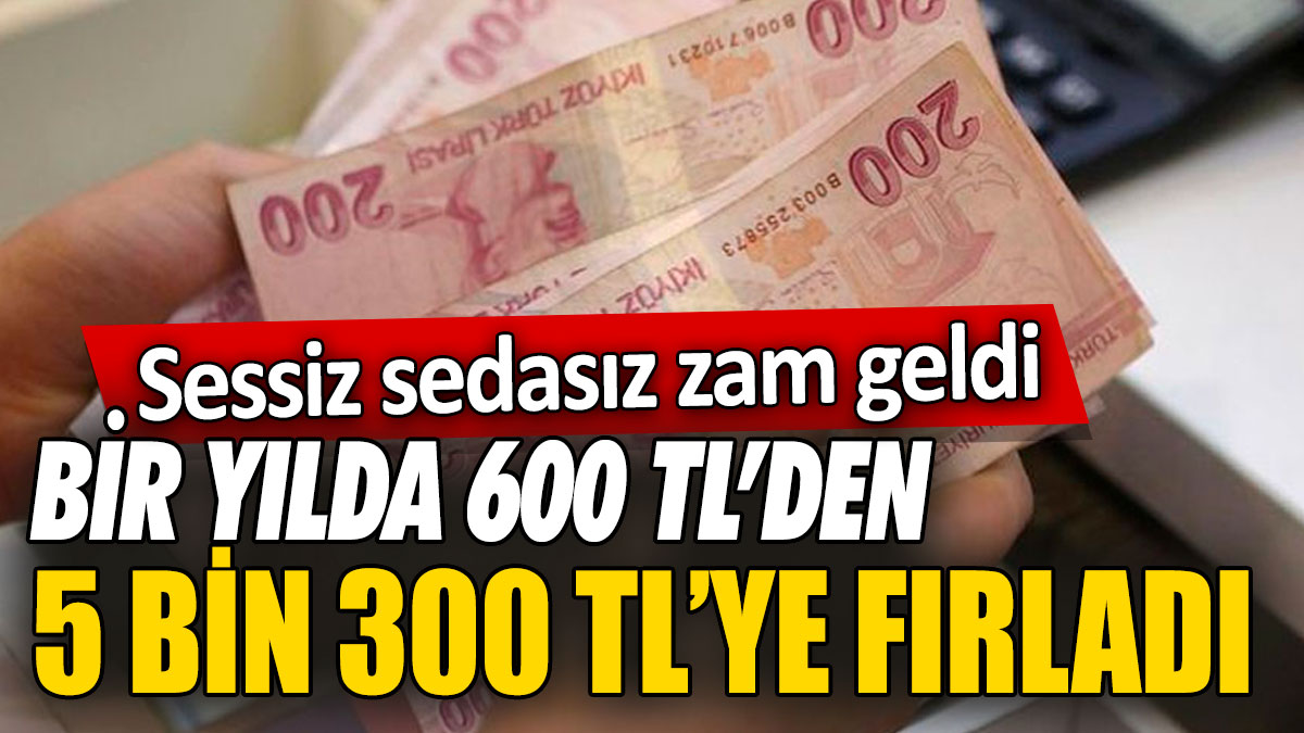 Bir yılda 600 TL’den 5 bin 300 TL’ye fırladı! Sessiz sedasız zam geldi