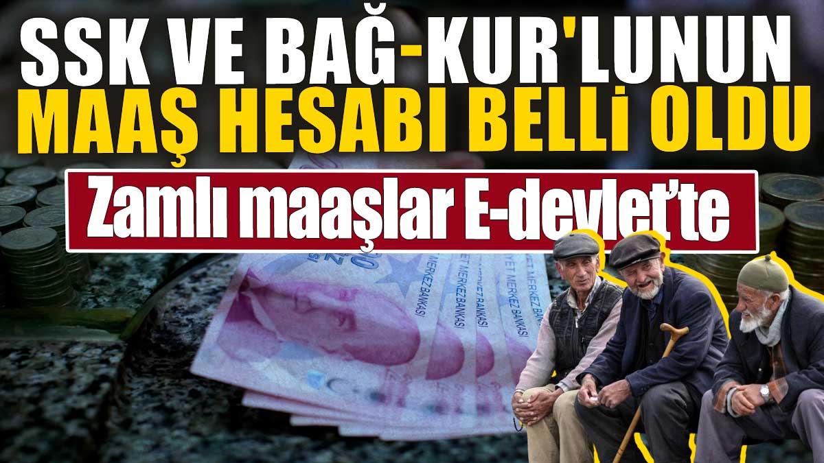 SSK ve Bağ-Kur'lunun maaşı hesabı belli oldu. Zamlı maaşlar E-devlet'te