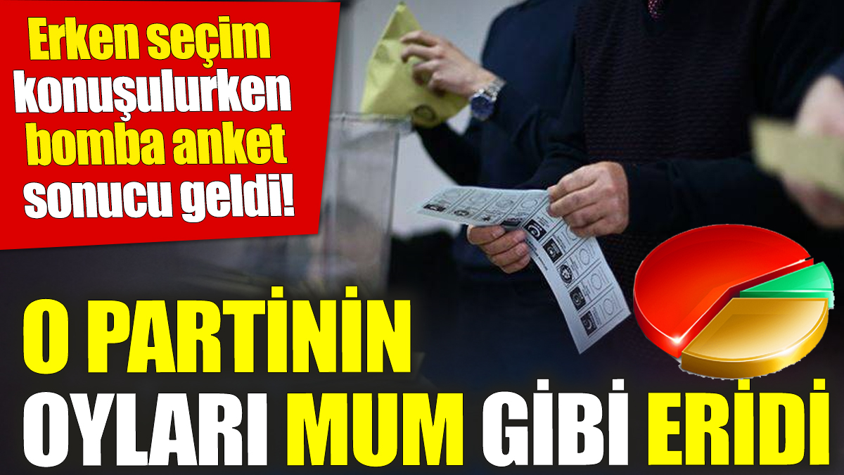 Erken seçim konuşulurken bomba anket sonucu geldi! O partinin oyları mum gibi eridi