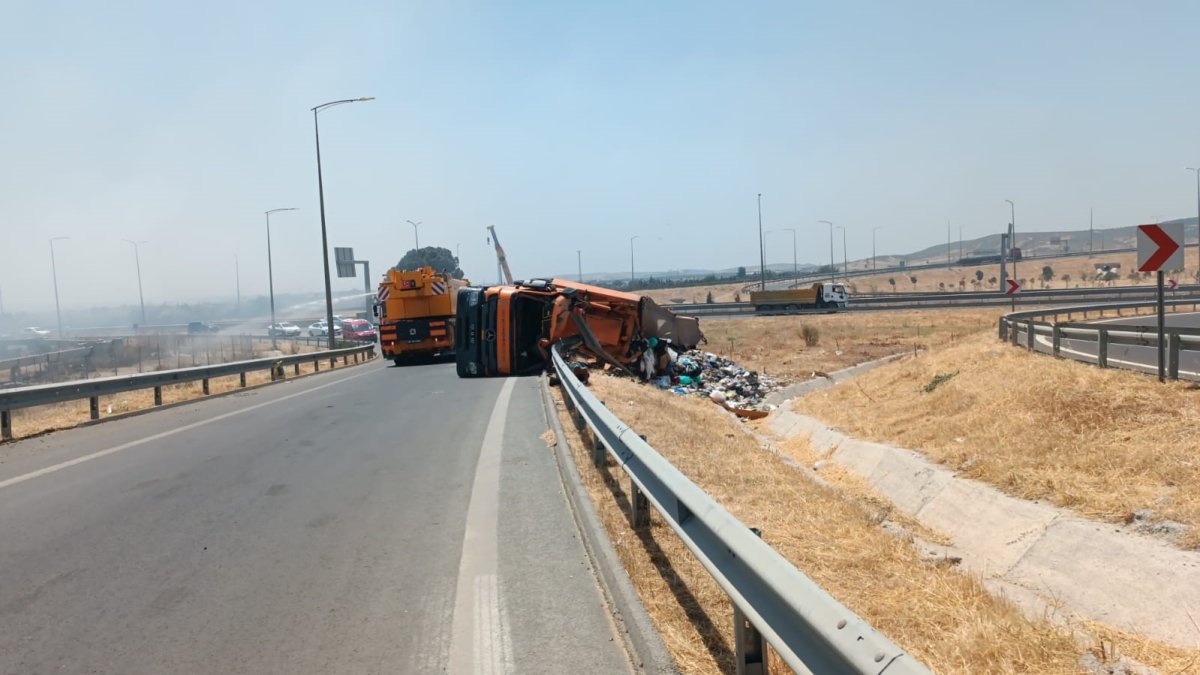 Kontrolden çıkan çekici devrildi: 1 kişi yaralandı