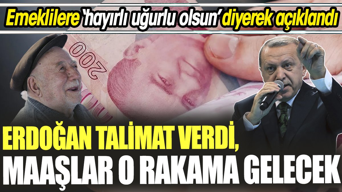 Erdoğan talimat verdi, maaşlar o rakama gelecek ‘Emeklilere ‘hayırlı uğurlu olsun’ diyerek açıklandı’