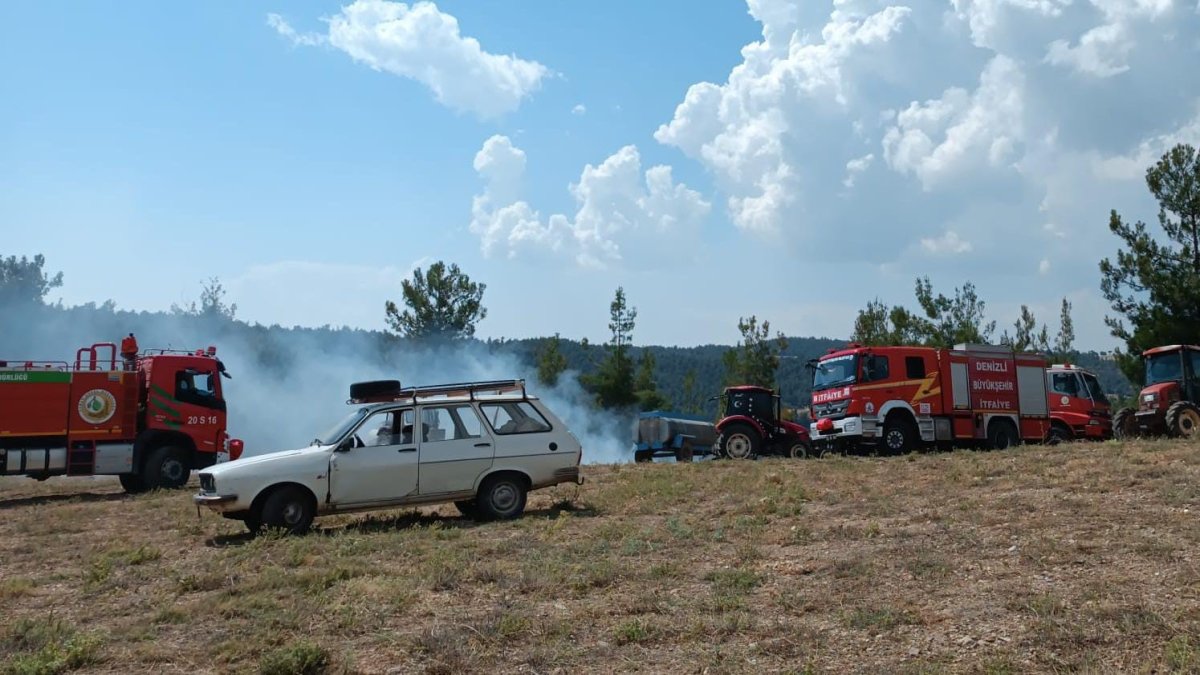 Denizli'de ormanlık alanda yangın çıktı