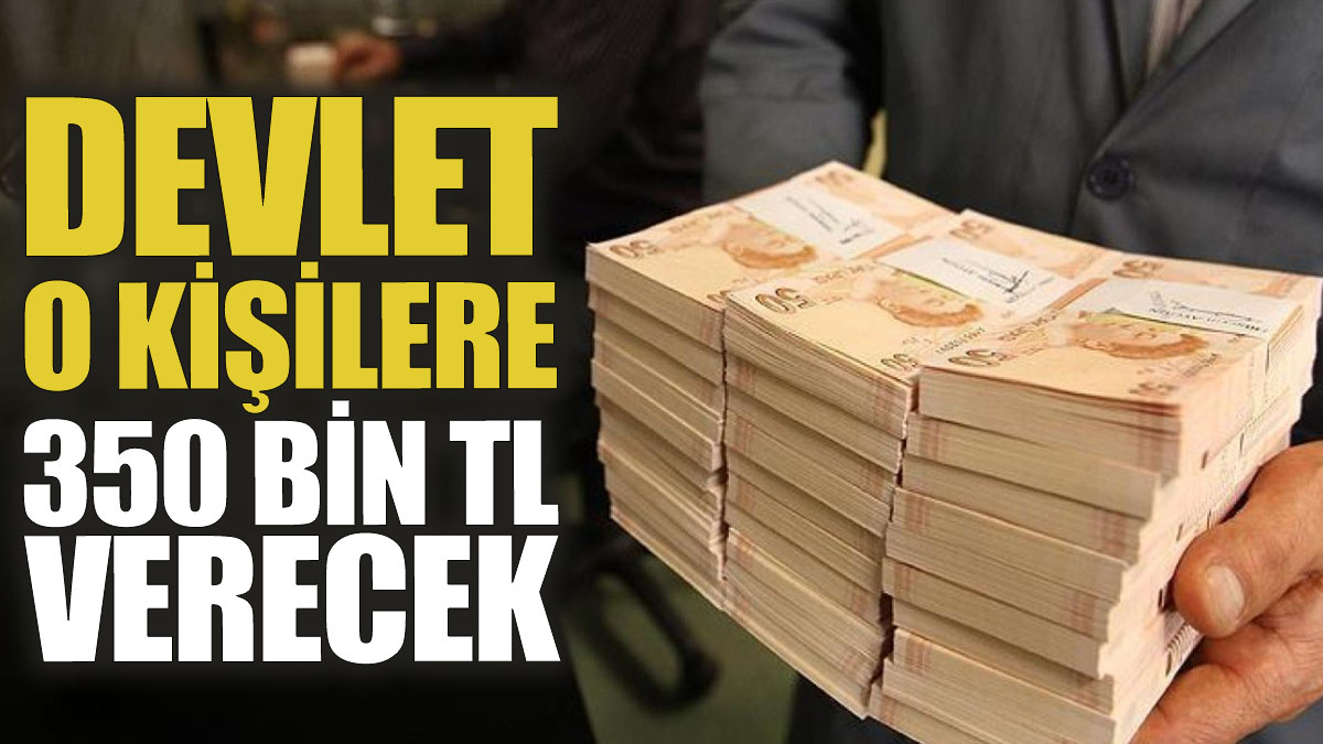 Devlet o kişilere 350 bin TL verecek