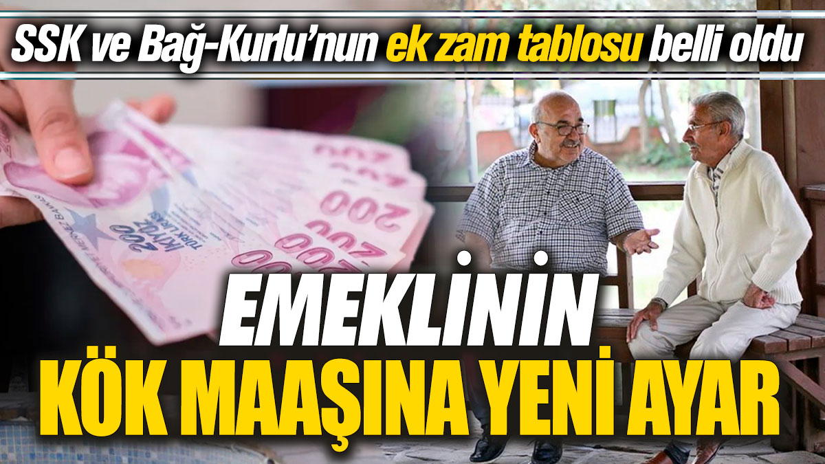 Emeklinin kök maaşına yeni ayar! SSK ve Bağ-Kurlu’nun ek zam tablosu belli oldu