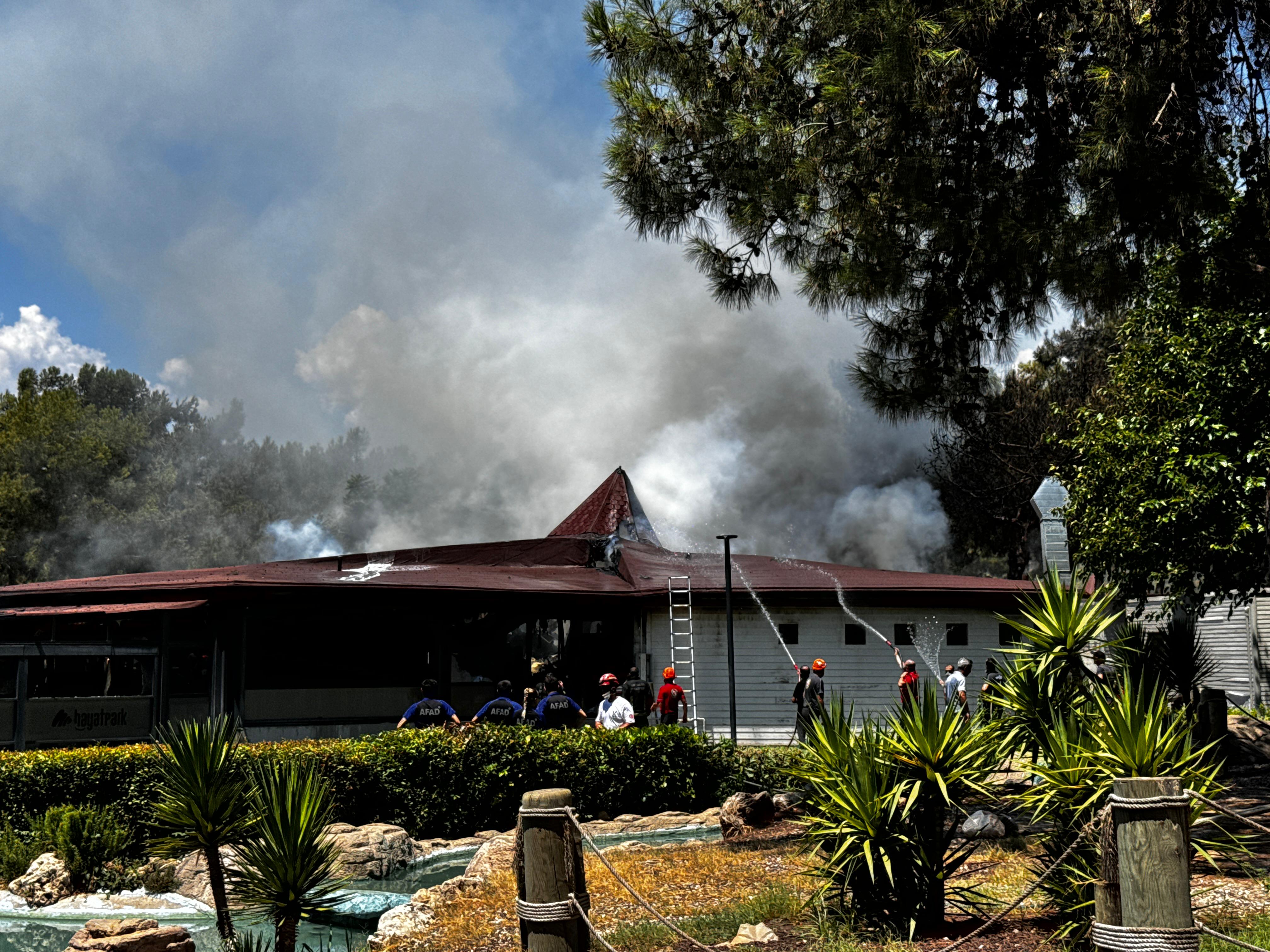 Antalya'da ormanlık alandaki restoranda yangın