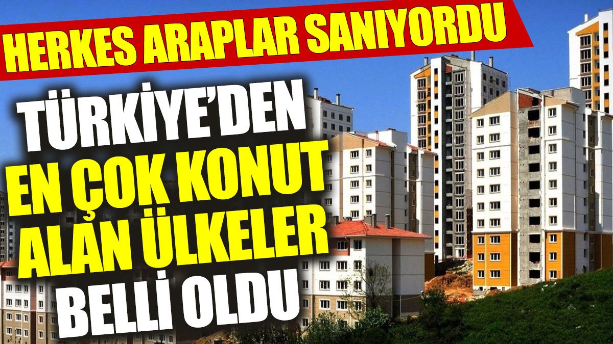 Türkiye’den en çok konut alan ülkeler belli oldu. Herkes Araplar sanıyordu