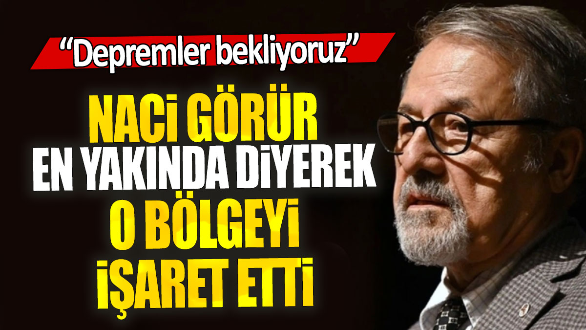 Naci Görür en yakında diyerek o bölgeyi işaret etti: Depremler bekliyoruz