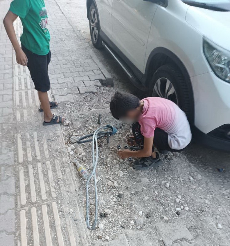 Adıyaman'da çocukların tehlikeli oyunu