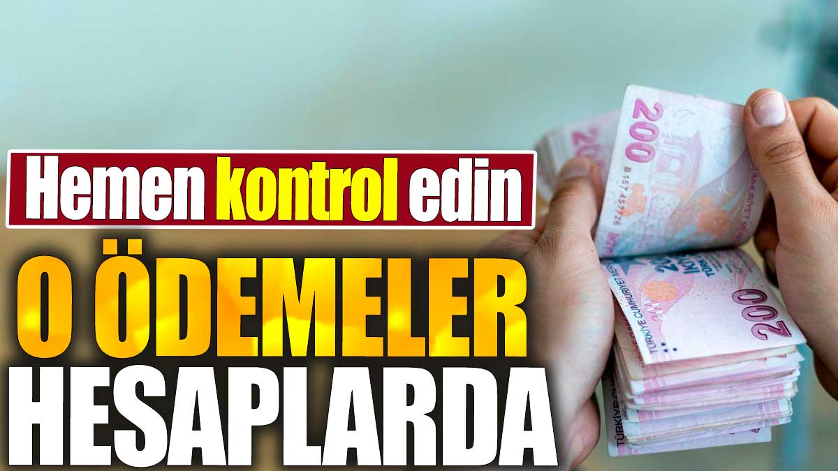 O ödemeler hesaplarda: Hemen kontrol edin