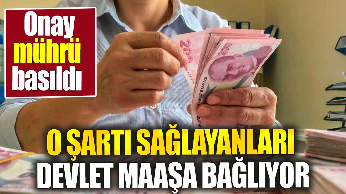 O şartı sağlayanları devlet maaşa bağlıyor. Onay mührü basıldı