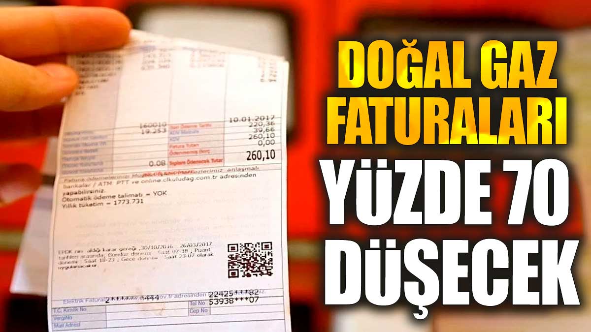 Doğal gaz faturaları yüzde 70 düşecek